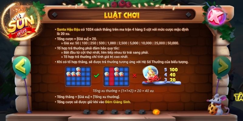 Tính toán doanh thu từ các tổ hợp thắng 